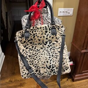 Donna Saylers Faux Fur Handbag Purse Tote Cheetah
